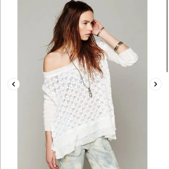 Free People Windows To My Soul Open Knit Sweater Brown Size XS - Picture 9 of 9